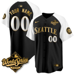 Seattle Mariners 2025 World Series Gold Custom Jersey - All Stitched