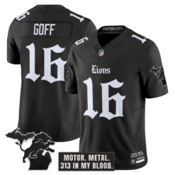 Men's Detroit Lions 'Gothic Motor Grit Edition' Vapor Limited Jersey - All Stitched
