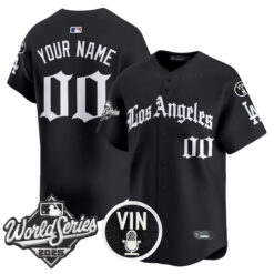Dodgers 2025 World Series Vapor Premier Limited Custom Jersey - LA Gothic Edition - All Stitched