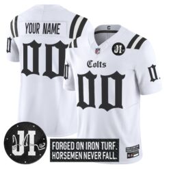 Indianapolis Colts 2025 'Gothic Iron Hoof Edition' Vapor Limited Custom Jersey - Jim Irsay Patch - All Stitched