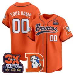 Denver Broncos Throwback Vapor Baseball Custom Jersey - All Stitched