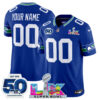 Seattle Seahawks "Super Bowl LX & 50th Patch" Vapor Limited Custom Jersey - All Stitched