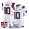 Men's New England Patriots "Super Bowl LX & United States 250th Anniversary Patch" Vapor Limited Jersey - All Stitched