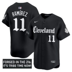 Men's Cleveland Indians 'Gothic Iron Edition' Vapor Premier Limited Jersey - All Stitched