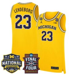Men's Michigan Wolverines 2026 Final Four & National Champions Patch Basketball Jersey - All Stitched