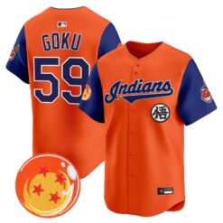 Men's Cleveland Indians x Dragon Ball Vapor Premier Limited Jersey - All Stitched