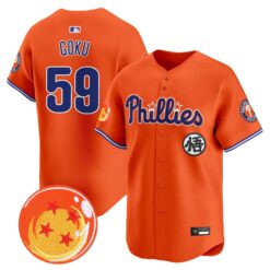 Men's Philadelphia Phillies x Dragon Ball Vapor Premier Limited Jersey - All Stitched