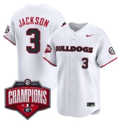 Men's Georgia Bulldogs Baseball Southeastern Confernce Champions 2026 Vapor Premier Limited Jersey - All Stitched